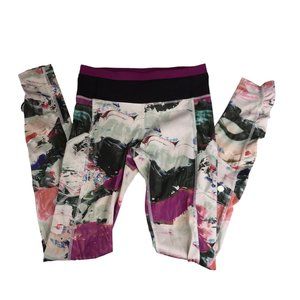 Lululemon Unicorn Tears Legging White Black Pink Size Women's 4, 28" Inseam